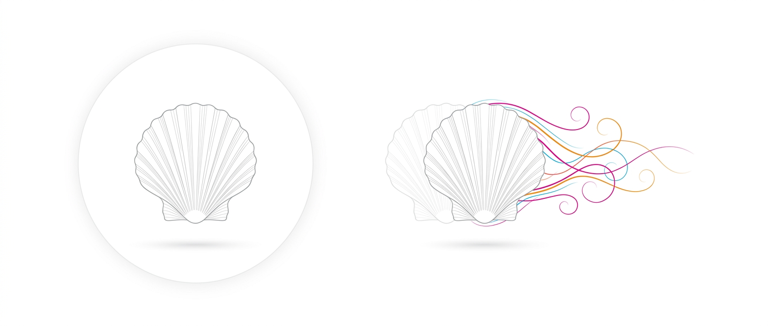 Two scallops: one in still fluid going nowhere, one in a fluid threaded with elastic filaments and displaced forward
